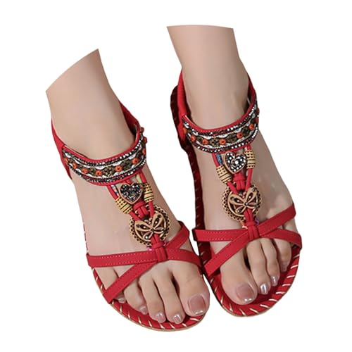 BIBOKAOKE Sandalen Damen Sommer Boho Zehentrenner Freizeit Lederschuhe mit Strass Elegant Schuhe Bequem Sommerschuhe Flache Loafers Leicht Walkingschuhe Wasserdicht Tanzschuhe Badeschuhe Slipper BIBOKAOKE Sandalen Damen Sommer Boho Zehentrenner Freizeit Lederschuhe mit Strass Elegant Schuhe Bequem Sommerschuhe Flache Loafers Leicht Walkingschuhe Wasserdicht Tanzschuhe Badeschuhe Slipper von BIBOKAOKE