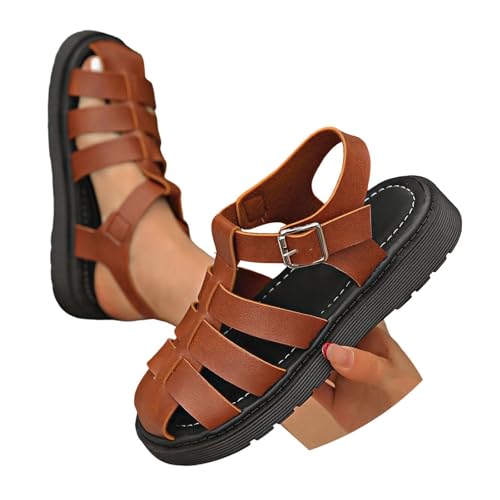 BIBOKAOKE Sandalen Damen Sommer Einfarbige Sneaker Rutschfest Sommerschuhe Freizeit Strandschuhe Wasserdicht Freizeitschuhe Leicht Walkingschuhe Fitnessschuhe Weich Sohlen Laufschuhe Lederschuhe von BIBOKAOKE