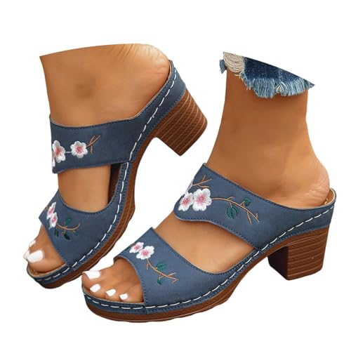 BIBOKAOKE Sandalen Damen Sommer Flache Schuhe mit Blumendekoration Atmungsaktiv Bestickte Freizeit Strandschuhe Bequem Sommerschuhe Wasserdicht Walkingschuhe Weich Hausschuhe Weite Slipper BIBOKAOKE Sandalen Damen Sommer Flache Schuhe mit Blumendekoration Atmungsaktiv Bestickte Freizeit Strandschuhe Bequem Sommerschuhe Wasserdicht Walkingschuhe Weich Hausschuhe Weite Slipper von BIBOKAOKE