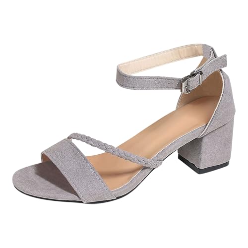 BIBOKAOKE Sandalen Damen Sommer Strand Bequem Strandschuhe mit Blockabsatz Mode Schuhe Komfort Walkingschuhe Elegant Joggingschuhe Leicht Sandalen Rutschfest Samtschuhe Freizeit Joggingschuhe von BIBOKAOKE