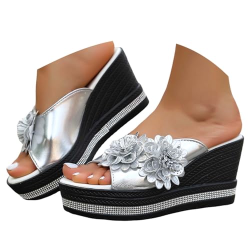 BIBOKAOKE Sandalen Damen Sommer Wasserdicht Strandschuhe Bequem Stoffschuhe Elegant Freizeitschuhe Einfarbige Schuhe Atmungsaktiv Leinenschuhe Bunt Laufschuhe Schnell Trocknend Tanzschuhe Sportschuhe von BIBOKAOKE