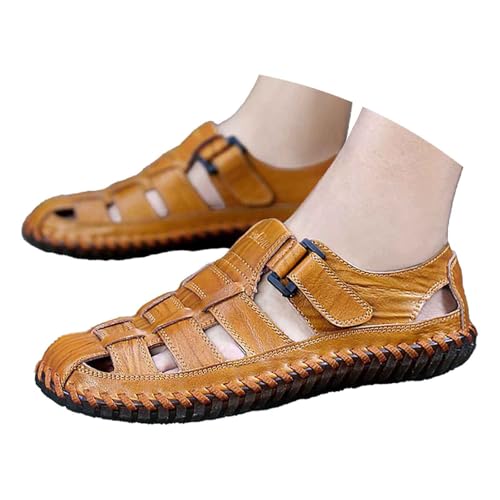 BIBOKAOKE Sandalen Herren Sommer Strand Freizeit Strandschuhe Mode Sportschuhe Leicht Slip on Schuhe Elegant Laufschuhe Schnell Trocknend Loafers Wasserdicht Walkingschuhe Weite Lederschuhe von BIBOKAOKE