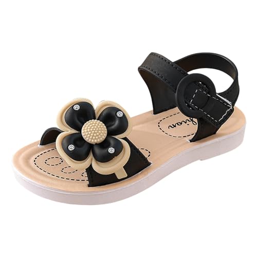 BIBOKAOKE Sandalen Mädchen 32 Sommerschuhe Sommer Outdoorsandalen Flache Sandalen Atmungsaktive Sandaletten Open Toe Strandsandalen Prinzessin Schuhe Rutschfeste Riemchensandalen Kinder Schuhe von BIBOKAOKE