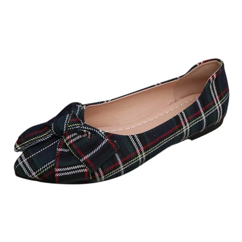 BIBOKAOKE Segelschuhe Damen Flache Laufschuhe Schleife Sneaker Slip On Halbschuhe Sommer Einzelschuhe mit Schleife Schlupfschuhe Wildleder Trekkingschuhe Arbeitsschuhe Strandschuhe von BIBOKAOKE
