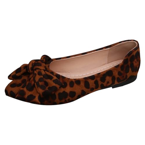 BIBOKAOKE Segelschuhe Damen Flache Laufschuhe Schleife Sneaker Slip On Halbschuhe Sommer Einzelschuhe mit Schleife Schlupfschuhe Wildleder Trekkingschuhe Arbeitsschuhe Strandschuhe von BIBOKAOKE
