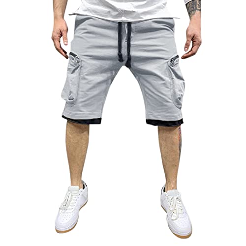 BIBOKAOKE Shorts Herren Cargo Sport Kurze Hosen Loose Casual Fitness Laufshorts klassisch Gym Sweatshorts Trainingshose Dünne Atmungsaktiv Bermuda Freizeitshort Arbeitshorts Elastische Taille von BIBOKAOKE