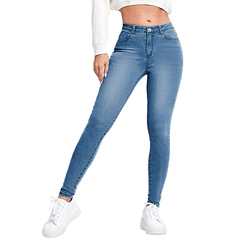 BIBOKAOKE Skinny Jeans Damen High Waist Slim Leggings Röhrenjeans Bleistifthose Stretch Jeanshosen Retro Jeans Skinny Fit Damenjeans Bootcutjeans Straight Leg Jeans Elegant Hüftjeans von BIBOKAOKE