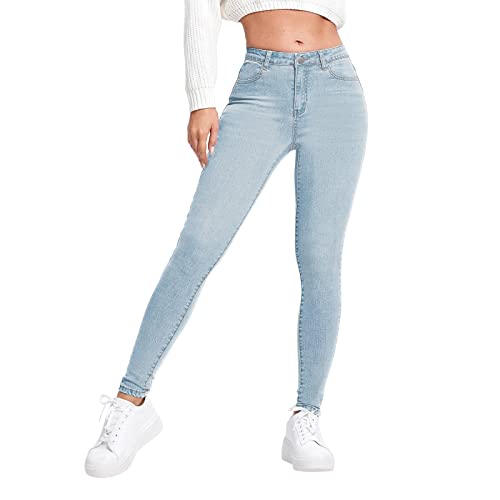 BIBOKAOKE Skinny Jeans Damen High Waist Slim Leggings Röhrenjeans Bleistifthose Stretch Jeanshosen Retro Jeans Skinny Fit Damenjeans Bootcutjeans Straight Leg Jeans Elegant Hüftjeans von BIBOKAOKE