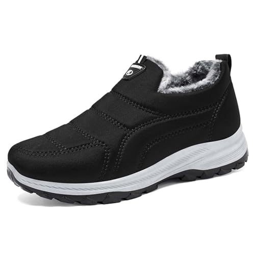 BIBOKAOKE Slip-On-Sneaker schnürsenkelfreie Outdoor-Sportschuhe Schneestiefel leichte atmungsaktive riemenlose Casual-Straßenlaufschuhe bequem und warm von BIBOKAOKE