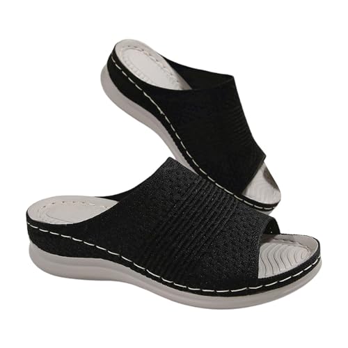 BIBOKAOKE Slipper Damen Flache Sommerschuhe Elegant Joggingschuhe Freizeit Walkingschuhe Waschbare Sneaker Leinen Sandalen Bunt Laufschuhe Schnell Trocknend Hausschuhe Badeschuhe Bequem Stoffschuhe von BIBOKAOKE