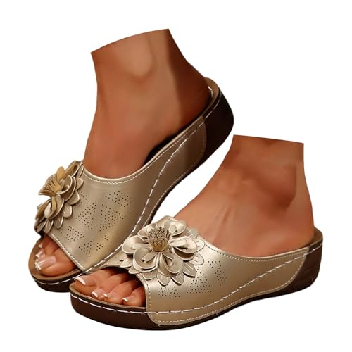 BIBOKAOKE Slipper Damen Keilsandalen Freizeit Fitnessschuhe Wasserdicht Slides Elastic Schuhe Bequem Strandschuhe Leicht Schnell Trocknend Abendschuhe Weich Stoff Weich Laufschuhe Turnschuhe von BIBOKAOKE