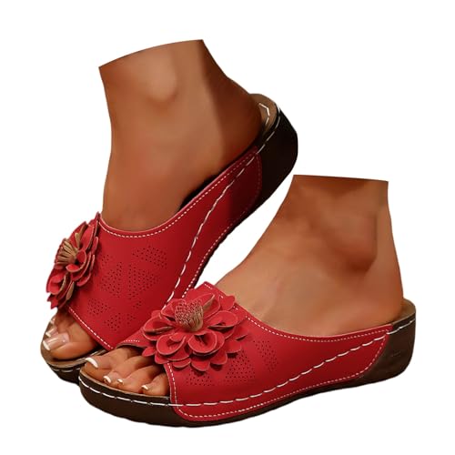 BIBOKAOKE Slipper Damen Keilsandalen Freizeit Fitnessschuhe Wasserdicht Slides Elastic Schuhe Bequem Strandschuhe Leicht Schnell Trocknend Abendschuhe Weich Stoff Weich Laufschuhe Turnschuhe von BIBOKAOKE