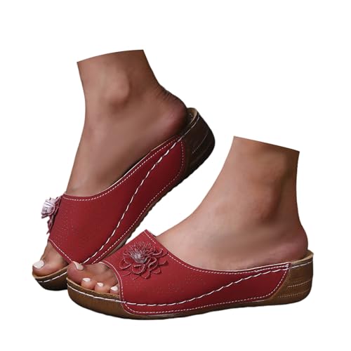 BIBOKAOKE Slipper Damen Keilsandalen Wasserdicht Loafer Rutschfest Hausschuhe Mode Stoffschuhe Leicht Trekkingschuhe Bequem Stoff Weich Laufschuhe Freizeit Schnell Trocknend Rutschfest Strandschuhe von BIBOKAOKE