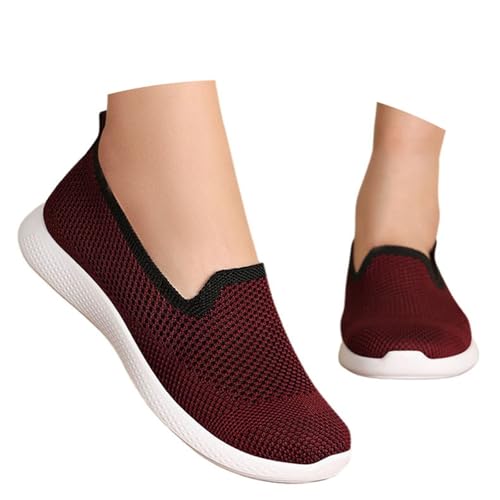 BIBOKAOKE Slipper Damen Leicht Laufschuhe mit Luftpolster Bequem Air Joggingschuhe Rutschfest Walkingschuhe Sneaker Weich Sohlen Fitness Schuhe Turnschuhe Slip on Loafers Rutschfest Sommerschuhe von BIBOKAOKE