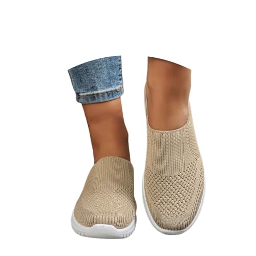 BIBOKAOKE Slipper Damen Leicht Laufschuhe mit Luftpolster Joggingschuhe Rutschfest Walkingschuhe Sneaker Weich Sohlen Gym Fitness Running Schuhe Turnschuhe Loafers Rutschfest Sommerschuhe von BIBOKAOKE