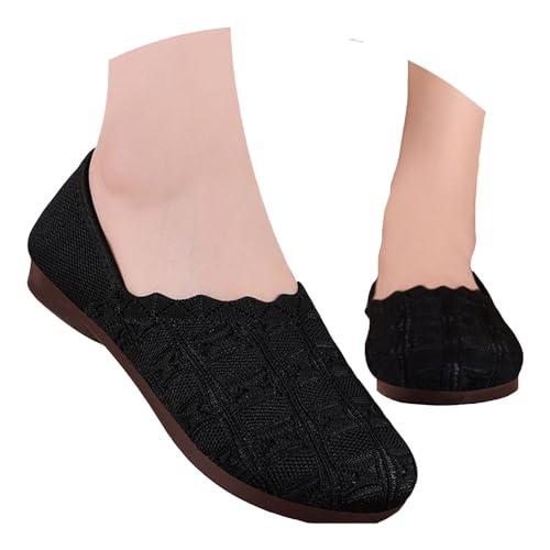 BIBOKAOKE Slipper Damen Orthopädische Walkingschuhe Rutschfest Schuhe Atmungsaktiv Joggingschuhe Bunt Strandschuhe Freizeit Sneaker Plateau Tanzschuhe Bequem Stoffschuhe Fitnessschuhe Wasserschuhe von BIBOKAOKE