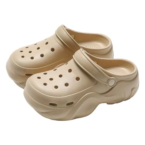 BIBOKAOKE Slipper Damen Sommer Mode Strandschuhe Badeschuhe Wasserdicht Pantolette Rutschfest Schlappen Leicht Sommerschuhe Plateau Hausschuhe Weich Sohlen Loafers Slip on Sandalen von BIBOKAOKE
