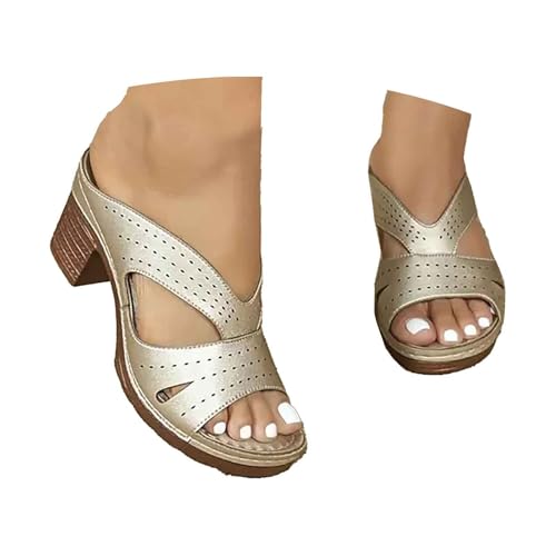 BIBOKAOKE Slipper Damen Sommer Weite Ausgehöhlt Sandalen mit Blockabsatz High Heels Modisch Pumps mit Fischmaul Bequem Sommerschuhe Wasserdicht Slip on Badeschuhe Strandschuhe Rutschfest Hausschuhe BIBOKAOKE Slipper Damen Sommer Weite Ausgehöhlt Sandalen mit Blockabsatz High Heels Modisch Pumps mit Fischmaul Bequem Sommerschuhe Wasserdicht Slip on Badeschuhe Strandschuhe Rutschfest Hausschuhe von BIBOKAOKE