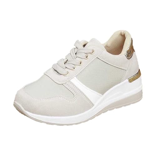 BIBOKAOKE Sneaker Damen Flache leichte Arbeitsschuhe sportliche atmungsaktive weicher Sohle Farbblock Oversize Freizeitschuhe Bequem Walkingschuhe von BIBOKAOKE