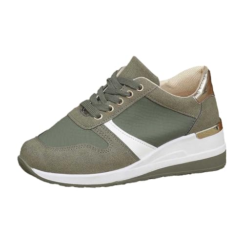 BIBOKAOKE Sneaker Damen Flache leichte Arbeitsschuhe sportliche atmungsaktive weicher Sohle Farbblock Oversize Freizeitschuhe Bequem Walkingschuhe von BIBOKAOKE