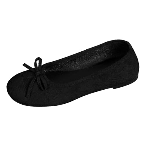 BIBOKAOKE Sneaker Damen Komfort Walking lässige Mode Ballet Flach Verschluss Bows Einfarbig Slip On Flache Schuhe von BIBOKAOKE