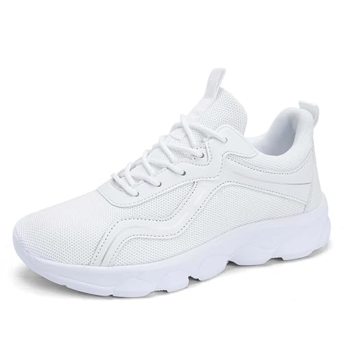 BIBOKAOKE Sneaker Damen Laufschuhe Stilvoll Komfortabel Turnschuhe Einfarbige Weiche Sohle Tennisschuhe Leicht Turnschuhe Atmungsaktives Mesh Lässige Flache Schuhe von BIBOKAOKE