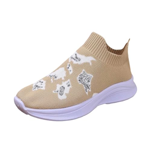 BIBOKAOKE Sneaker Damen Leichte Gittergewebe Sportschuhe rutschfeste Freizeit Slip-On Walkingschuhe Weiche Arch Support Walkingschuhe Herbst Winter von BIBOKAOKE