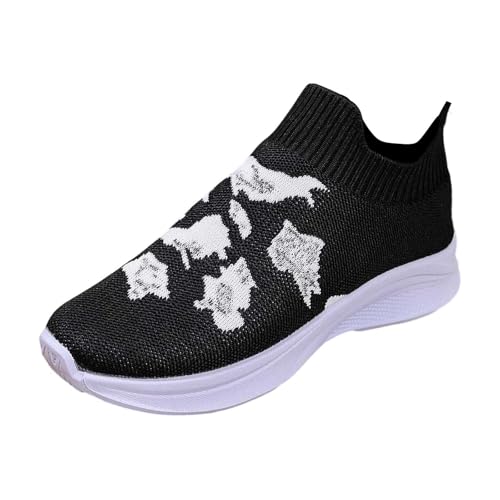 BIBOKAOKE Sneaker Damen Leichte Gittergewebe Sportschuhe rutschfeste Freizeit Slip-On Walkingschuhe Weiche Arch Support Walkingschuhe Herbst Winter von BIBOKAOKE