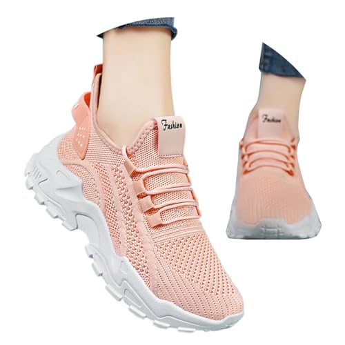 BIBOKAOKE Sneaker Damen Modisch Sportschuhe mit Riemen Plateau Loafer Gewebte Mesh Turnschuhe Freizeit Schuhe mit Weich Sohlen Atmungsaktiv Strandschuhe Leicht Laufschuhe Bequem Leinenschuhe von BIBOKAOKE