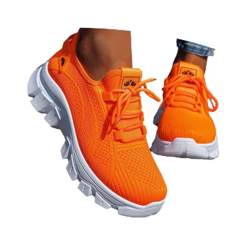 BIBOKAOKE Sneaker Damen Plateau Sportschuhe mit Riemen Einfarbige Mode Walkingschuhe Leicht Laufschuhe Turnschuhe Tennisschuhe Fitnessschuhe Slip on Joggingschuhe Freizeit Loafers für Faule von BIBOKAOKE