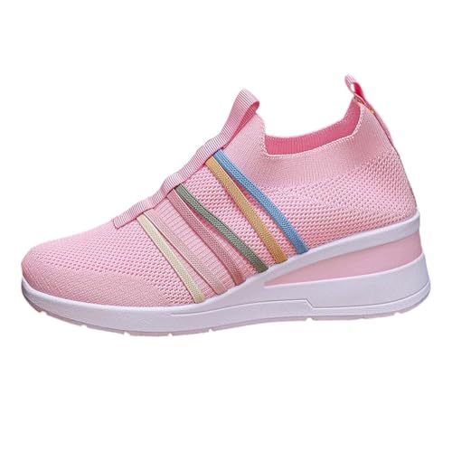 BIBOKAOKE Sneaker Damen Retro Style Freizeit Elegant Atmungsaktive Freizeitschuhe Vintage Zipper Knöchel Lederschuhe Outdoor Sportschuhe Mesh Turnschuhe Slip On von BIBOKAOKE