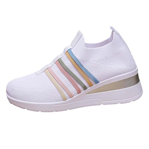 BIBOKAOKE Sneaker Damen Retro Style Freizeit Elegant Atmungsaktive Freizeitschuhe Vintage Zipper Knöchel Lederschuhe Outdoor Sportschuhe Mesh Turnschuhe Slip On von BIBOKAOKE