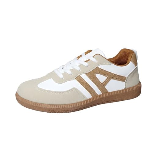 BIBOKAOKE Sneaker Damen lässig Farbblock Walking Laufschuhe bequem leicht atmungsaktiv Outdoor Schnürschuhe Fitness Athletik Workout Freizeitschuhe Flach Turnschuhe von BIBOKAOKE