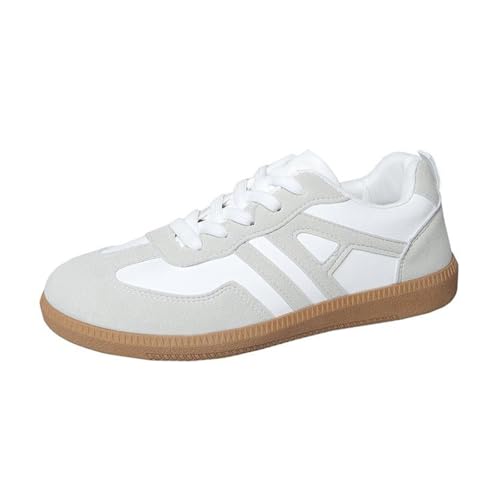 BIBOKAOKE Sneaker Damen lässig Farbblock Walking Laufschuhe bequem leicht atmungsaktiv Outdoor Schnürschuhe Fitness Athletik Workout Freizeitschuhe Flach Turnschuhe von BIBOKAOKE