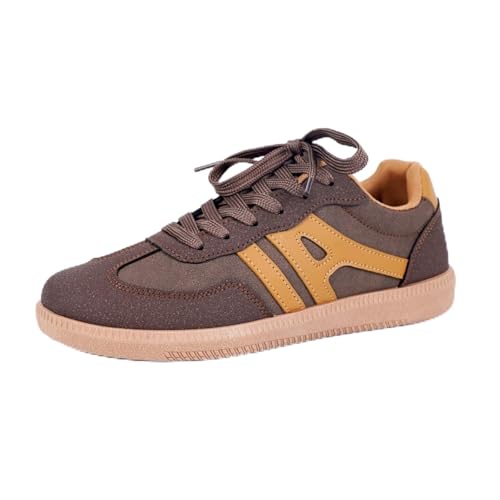 BIBOKAOKE Sneaker Damen lässig Farbblock Walking Laufschuhe bequem leicht atmungsaktiv Outdoor Schnürschuhe vielseitige Workout Freizeitschuhe Flach Turnschuhe von BIBOKAOKE