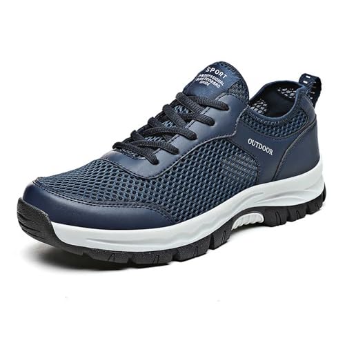 BIBOKAOKE Sneaker Herren Mode Trekkingschuhe Atmungsaktive Bequem Walkingschuhe Wasserdicht rutschfeste Wanderschuhe Einfarbig Outdoor Sportschuhe leicht Laufschuhe von BIBOKAOKE
