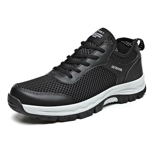 BIBOKAOKE Sneaker Herren Mode Trekkingschuhe Atmungsaktive Bequem Walkingschuhe Wasserdicht rutschfeste Wanderschuhe Einfarbig Outdoor Sportschuhe leicht Laufschuhe von BIBOKAOKE