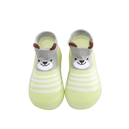 BIBOKAOKE Socken Schuhe Baby Anti Rutsch for Babies Toddlers and Kids Weicher Bodensocken Strick Krabbelschuhe schön Cartoon Ente Muster Sockenschuhe Babyschuhe Lauflernschuhe (0-3Y), 27 EU von BIBOKAOKE