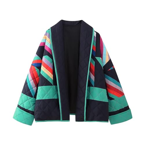 BIBOKAOKE Steppjacke Damen Leicht übergangsjacke Damen Größe Baumwolljacke Jacke Kurz Schwarz Winter Warm Gesteppte Winterjacke Ubergangs Damen-Jacken Outdoor Langarm-Baumwolljacke Jacken füR Damen von BIBOKAOKE