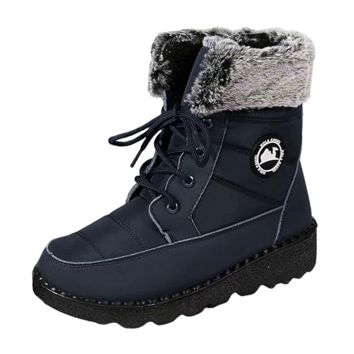 BIBOKAOKE Stiefel Damen Winterstiefel Wasserdicht Warm gefütterte Schneestiefel Winterschuhe Kurzschaft Boots Schuhe von BIBOKAOKE