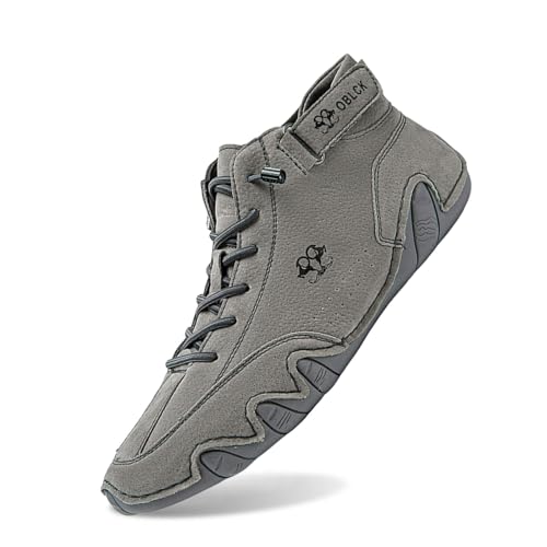 BIBOKAOKE Stiefel Herren Leder Sommer Atmungsaktiv Joggingschuhe Retro Schuhe Leicht Weich Sohlen Sportschuhe Rutschfest Slip on Laufschuhe Wasserdicht Strandschuhe Weite Strandschuhe von BIBOKAOKE