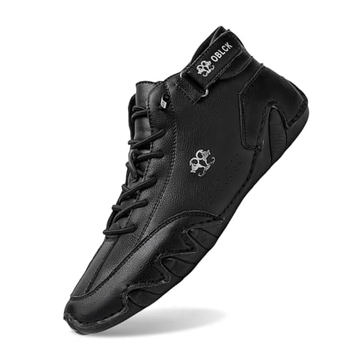 BIBOKAOKE Stiefel Herren Leder Sommer Atmungsaktiv Joggingschuhe Retro Schuhe Leicht Weich Sohlen Sportschuhe Rutschfest Slip on Laufschuhe Wasserdicht Strandschuhe Weite Strandschuhe von BIBOKAOKE