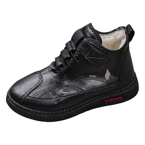 BIBOKAOKE Stiefeletten Damen Weicher Rutschfest Schneestiefel Flacher Absatz Winterstiefel weiche Sohle Schlupfschuhe Arbeitsstiefel Cozy Cowboystiefel Winter von BIBOKAOKE