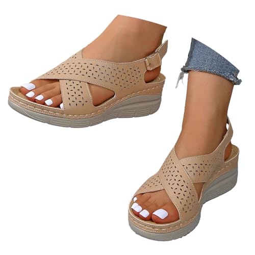 BIBOKAOKE Strandschuhe Damen Sandalen Plateau Keilsandalen Mode Sommerschuhe Elegant Strandschuhe Waschbare Walkingschuhe Leicht Sneaker Einfarbige Badeschuhe Weich Sohlen Hausschuhe Laufschuhe BIBOKAOKE Strandschuhe Damen Sandalen Plateau Keilsandalen Mode Sommerschuhe Elegant Strandschuhe Waschbare Walkingschuhe Leicht Sneaker Einfarbige Badeschuhe Weich Sohlen Hausschuhe Laufschuhe von BIBOKAOKE