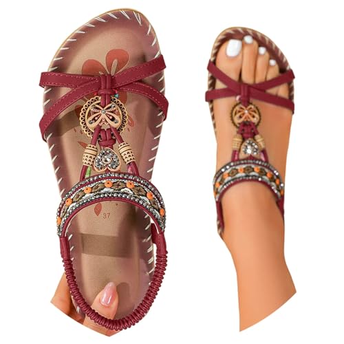 BIBOKAOKE Strandschuhe Damen Sandalen mit Strass Boho Wasserdicht Sommerschuhe Lässige Rutschfest Sneaker Waschbare Strandschuhe Elegant Joggingschuhe mit Gummiband Orthopädische Slipper BIBOKAOKE Strandschuhe Damen Sandalen mit Strass Boho Wasserdicht Sommerschuhe Lässige Rutschfest Sneaker Waschbare Strandschuhe Elegant Joggingschuhe mit Gummiband Orthopädische Slipper von BIBOKAOKE