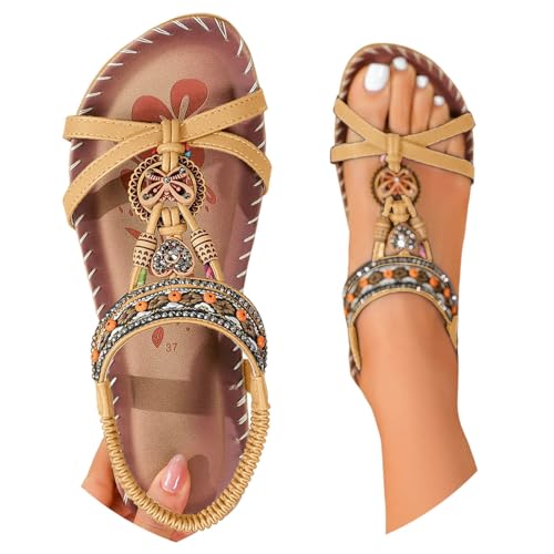BIBOKAOKE Strandschuhe Damen Sandalen mit Strass Boho Wasserdicht Sommerschuhe Lässige Rutschfest Sneaker Waschbare Strandschuhe Elegant Joggingschuhe mit Gummiband Orthopädische Slipper BIBOKAOKE Strandschuhe Damen Sandalen mit Strass Boho Wasserdicht Sommerschuhe Lässige Rutschfest Sneaker Waschbare Strandschuhe Elegant Joggingschuhe mit Gummiband Orthopädische Slipper von BIBOKAOKE