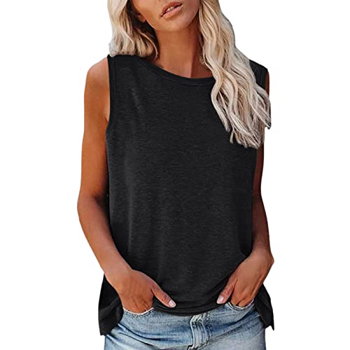 BIBOKAOKE Tank Top Damen Sport Locker Oberteile Ärmellose Weste Top Sommer Basic Tanktop Sonnenblumendruck Tshirt Rundhals Casual Sweatshirt Frauen Mädchen Crew Tees Top Beiläufige Shirts von BIBOKAOKE