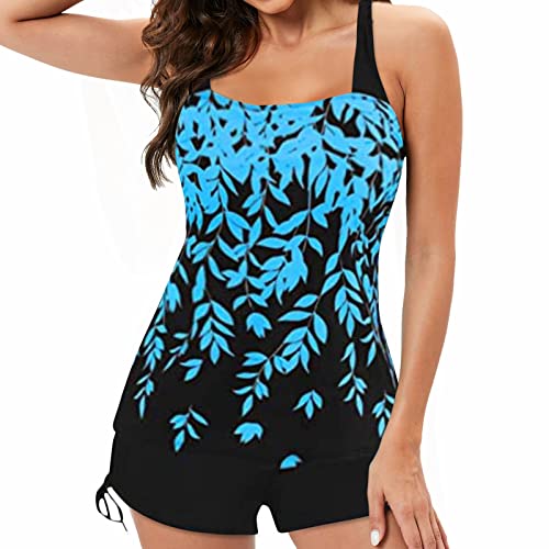 BIBOKAOKE Tankini Damen Bauchweg Bademode Push up Neckholder Swimsuit Damen Sport Tankini Badeanzug Zweiteiler Tankini Set Sommer Badeanzüge Tankini Oberteil mit Badeshorts Badebekleidung von BIBOKAOKE