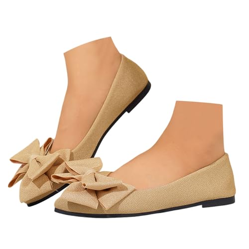 BIBOKAOKE Tanzschuhe Damen Sommer Elegant Strandschuhe Mode Schuhe Leicht Tanzschuhe Komfort Sommerschuhe Slip on Strandschuhe Weite Walkingschuhe Rutschfest Ballerinas Gymnastikschuhe von BIBOKAOKE