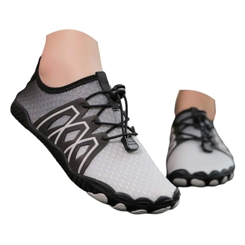 BIBOKAOKE Wasserschuhe Badeschuhe Damen Herren Strandschuhe Schnell Trocknend Surfschuhe Meeresschuh Trekkingschuhe Strandschuhe Drainagelöcher Yogaschuhe Barfußschuhe für Fitnessstudio Kajakfahren von BIBOKAOKE